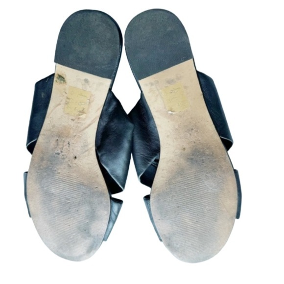 J. Crew Twisted Knot Sandals Black Soft Leather Sz 7.5 Bohemian Minimalist - Picture 11 of 13